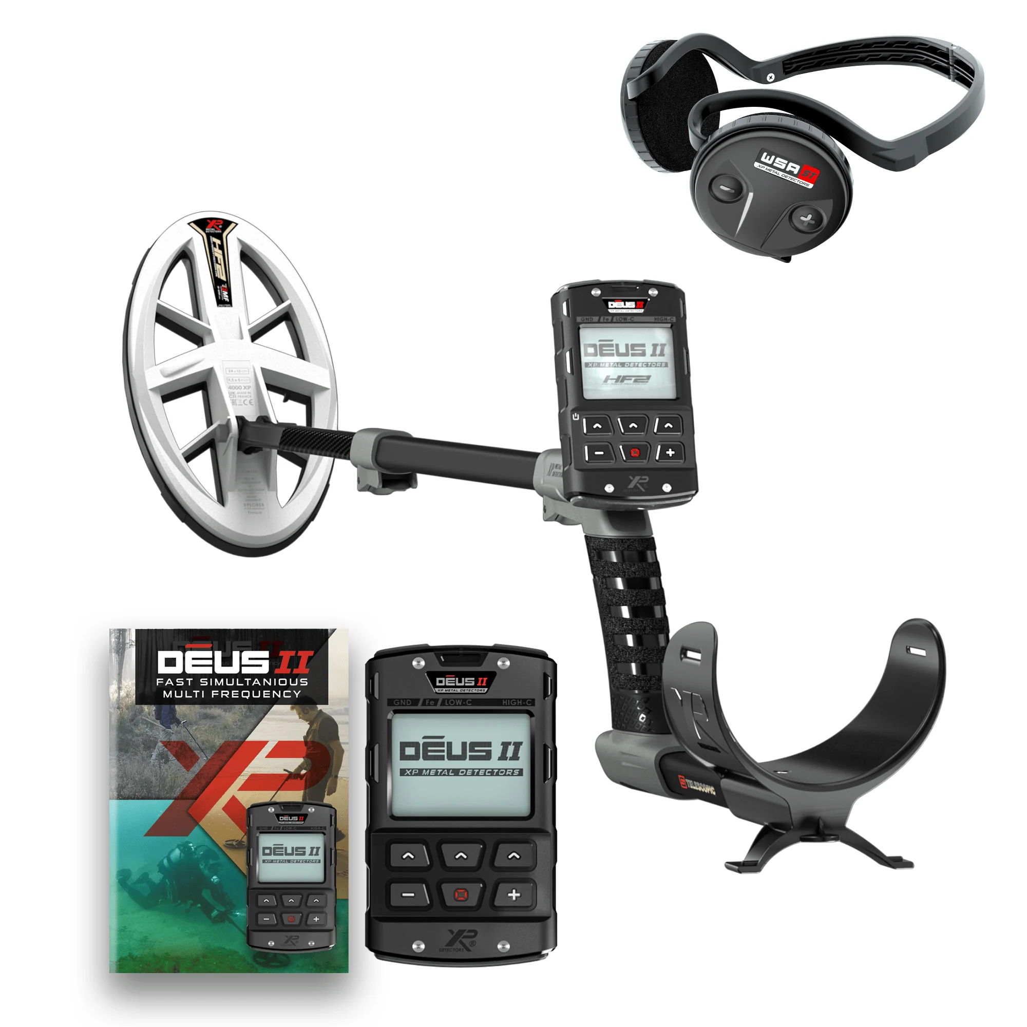 XP Deus 2 Gold Metal Detector- HF2 9" Coil - WSAST HEADPHONES - RC