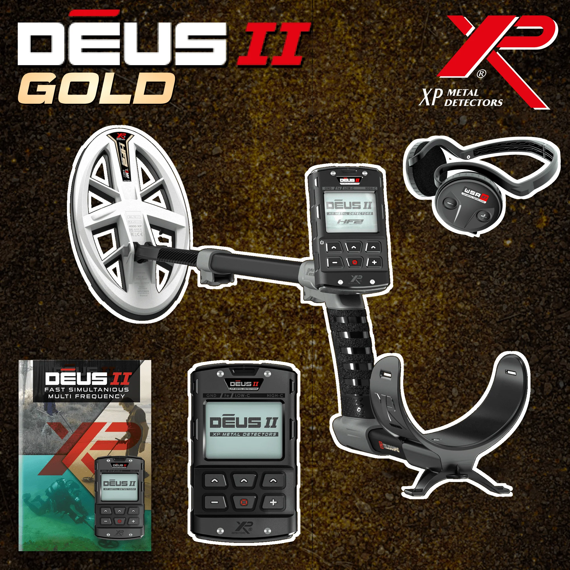 XP Deus 2 Gold Metal Detector- HF2 9" Coil - WSAST HEADPHONES - RC - Image 2